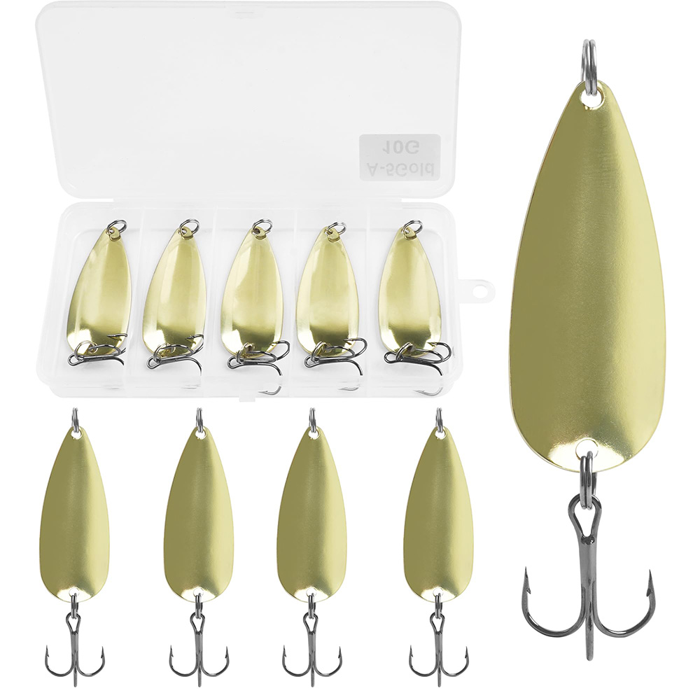 Fishing Hook Treble - 5 Stücke Angellöffel Metall Angelköder Gold