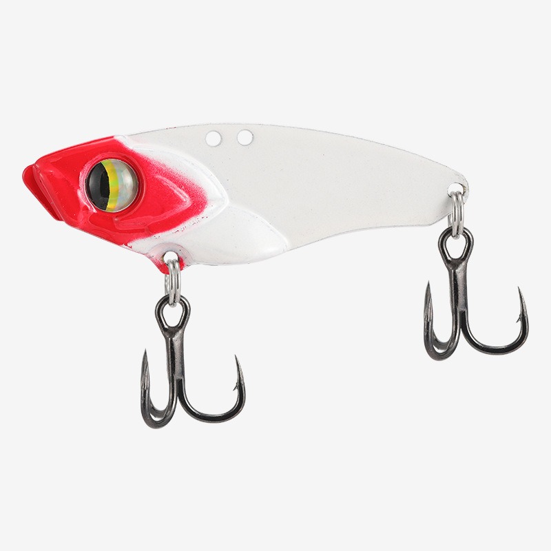 Fishing Hook Treble - Metall-VIB-Angelköder, harter Vibrationsblattköder, 3D-realistische Fischaugen, Doppel-Dreifachhaken,