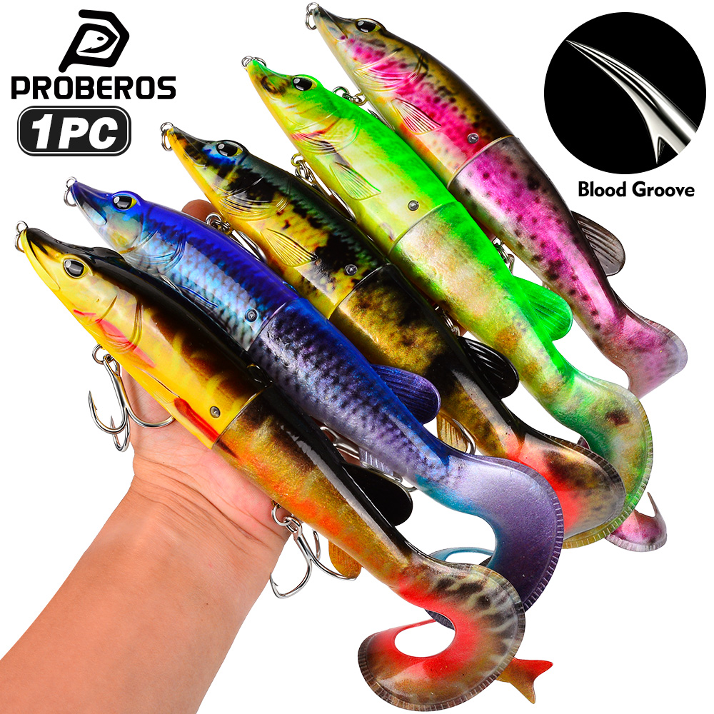 Fishing Hook Treble - PROBEROS 1 Stück 2-teiliger Gelenk-Swimbait mit