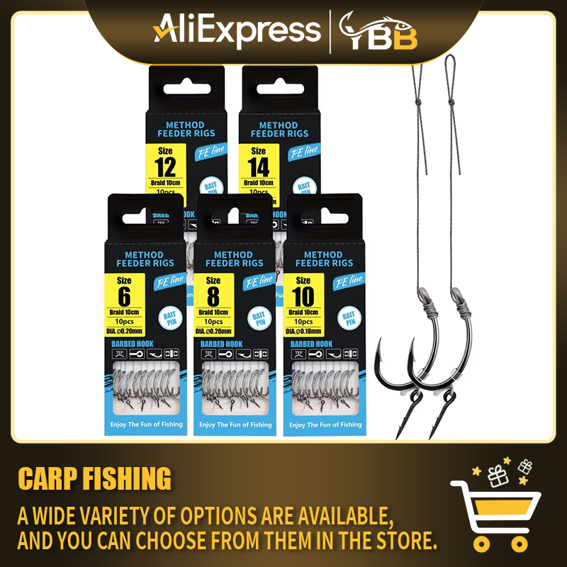 Fishing Hook Assortment - Method Feeder Rigs mit Widerhaken, Größe
