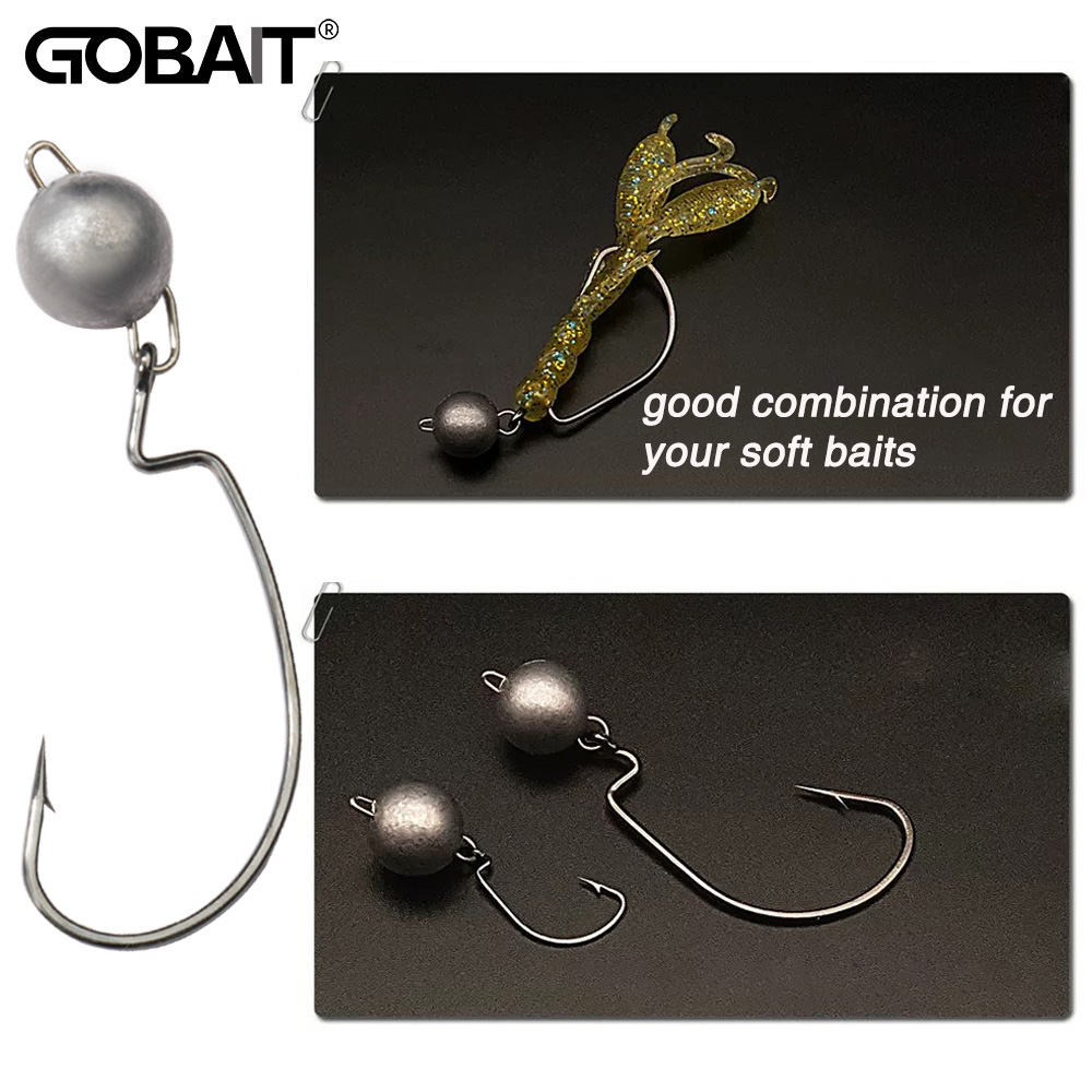 Fishing Hook Offset - 5 stücke Metall Jig Kopf Wurm